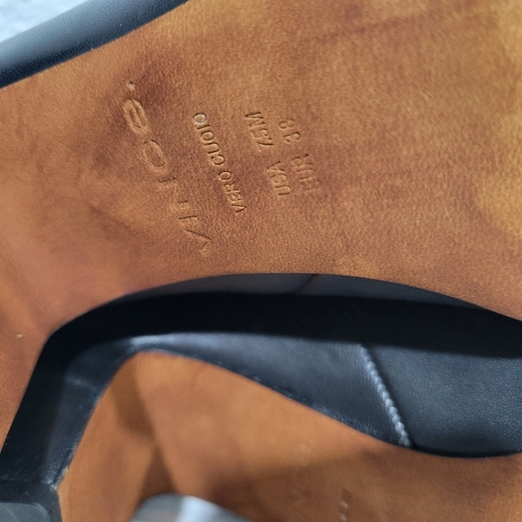 Vince Womens Black Tala Leather Slip On Mule Heel - Picture 7 of 9